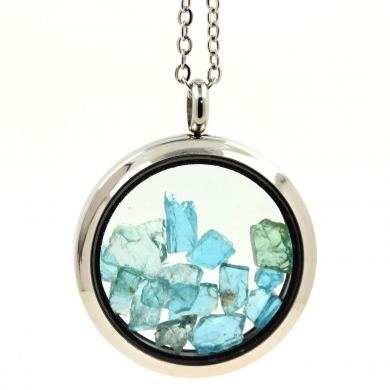 Raw Paraiba Apatite necklace.