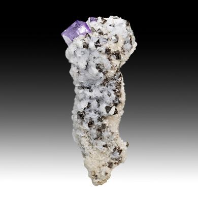 Fluorite with Scheelite, Calcite, Quartz