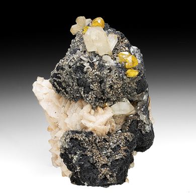 Galena with Cerussite, Wulfenite, Dolomite