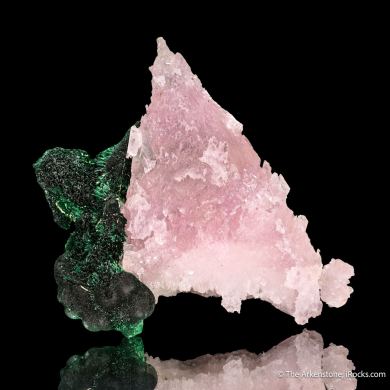 Cobaltian Calcite on Malachite