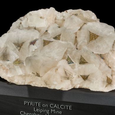 Iridescent Pyrite on Calcite