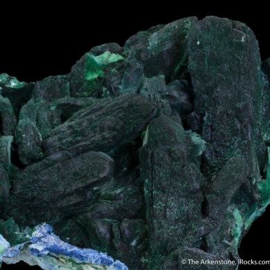 Malachite after Azurite, Plancheite