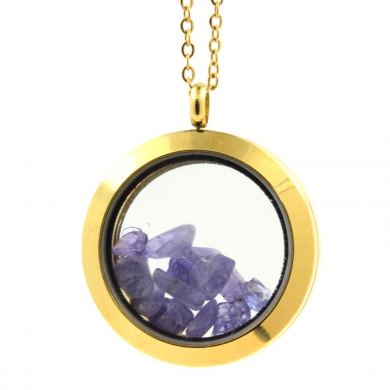 Raw Tanzanite necklace.