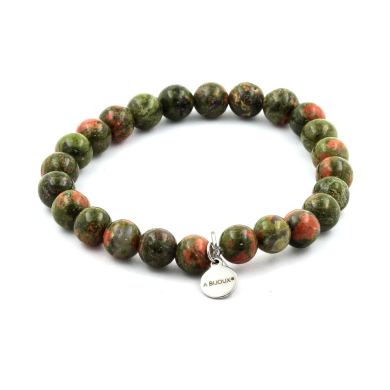 Unakite Bracelet 8 mm Beads.