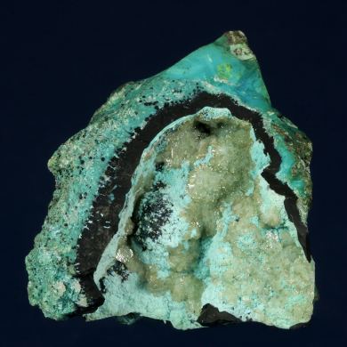 Cerussite on Chrysocolla