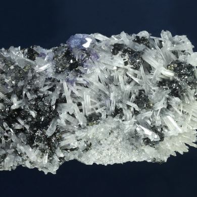 Fluorite and Tetrahedrite on Quartz