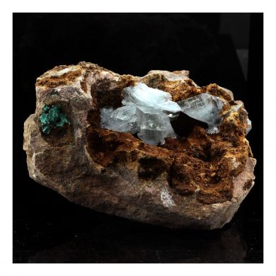 Baryte + Malachite.