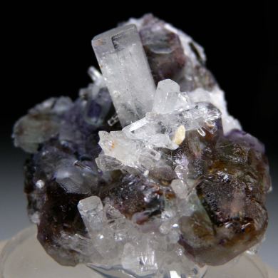 Goshenite on Fluorite