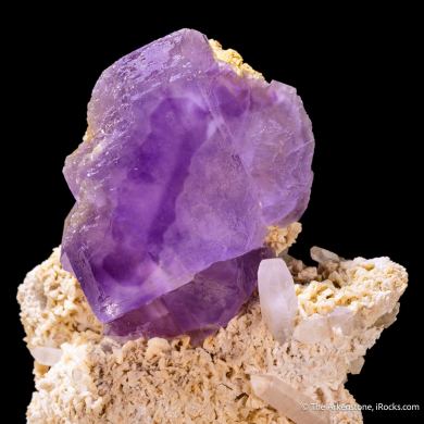 Fluorite on Dolomite and Quartz