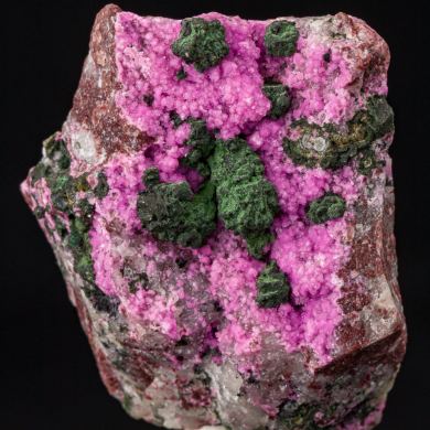 Kolwezite after Cuprite on Cobaltian Calcite