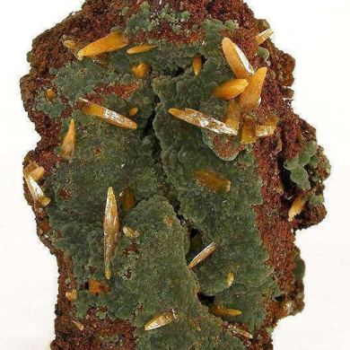 Wulfenite on Mimetite