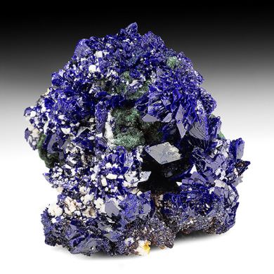 Azurite with Malachite, Barite