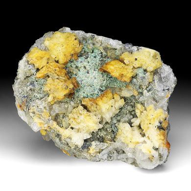 Bottinoite with Quartz, Dolomite, Ullmannite