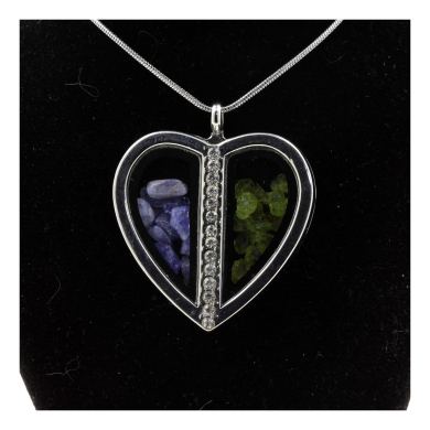 Raw Tanzanite + Peridot necklace.