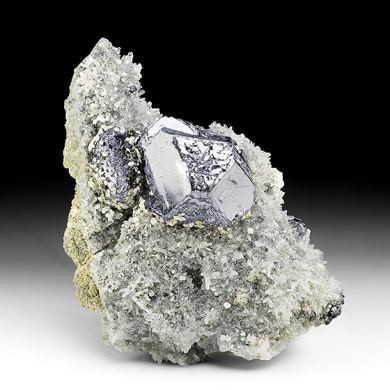 Galena with Quartz, Calcite