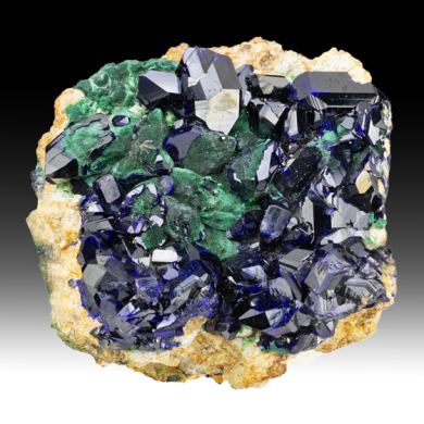 Azurite with Malachite