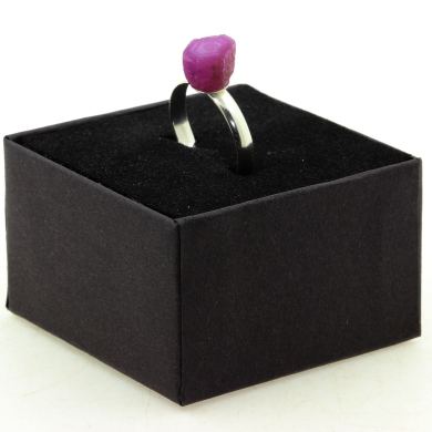 Silver Plated raw Ruby Ring. 10.77 ct.