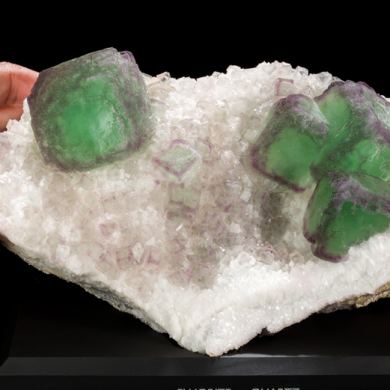 Fluorite on Quartz from Xiefang Mine in China