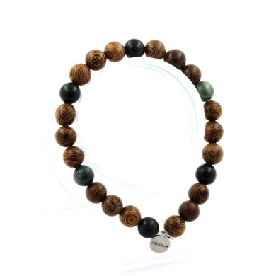 Seraphinite from Russia + wood Bracelet 8 mm Beads.