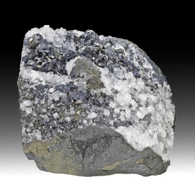 Chalcocite with Calcite, Pyrite