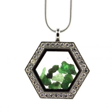 Raw Tsavorite Garnet necklace.