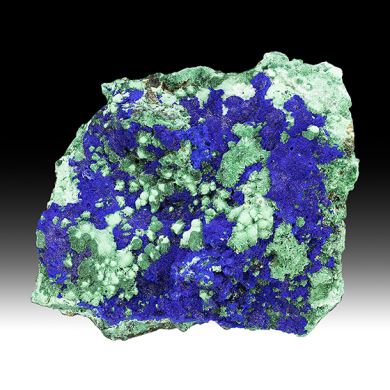 Azurite with Malachite