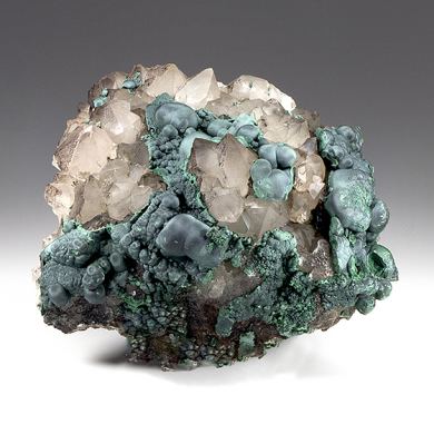 Malachite with Quartz