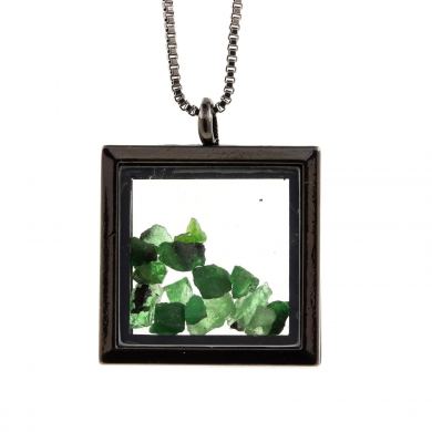 Raw Tsavorite Garnet necklace.