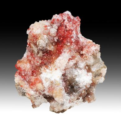 Cinnabar with Gypsum, Calcite