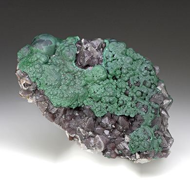 Malachite with Quartz