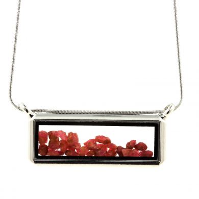 Raw Spinel necklace.