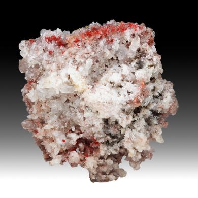 Cinnabar with Calcite, Gypsum