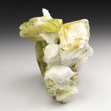 Amblygonite with Brazilianite, Albite