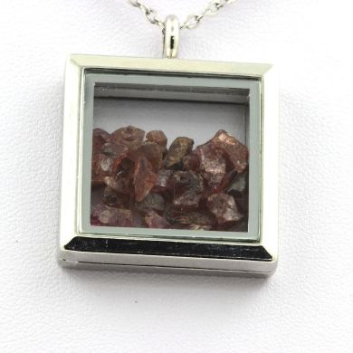 Raw Rhodolite Garnet necklace.