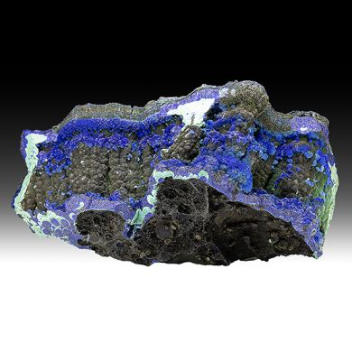 Azurite with Malachite, Goethite (repaired)