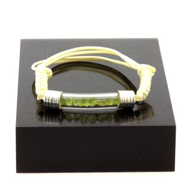 Raw Peridot bracelet.