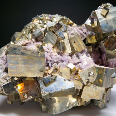 Fluorite on Pyrite