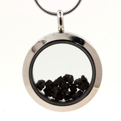 Raw black diamond necklace.