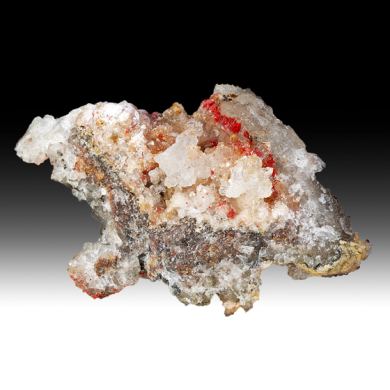 Cinnabar with Calcite, Gypsum