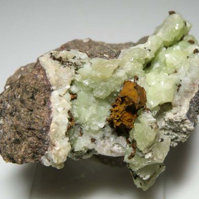 Copper on Prehnite