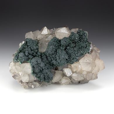 Malachite with Quartz