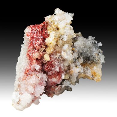 Cinnabar with Gypsum, Calcite