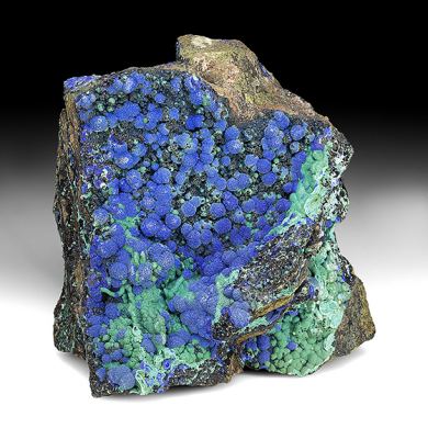 Azurite with Malachite