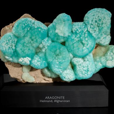 Blue Aragonite on Sandstone from Afghanistan