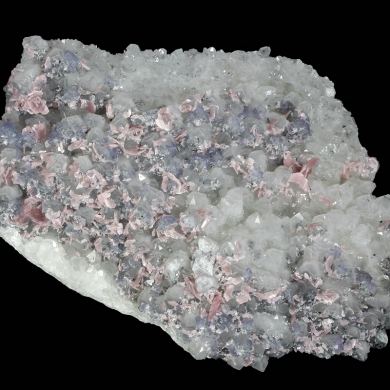 Fluorite and Rhodochrosite on Quartz