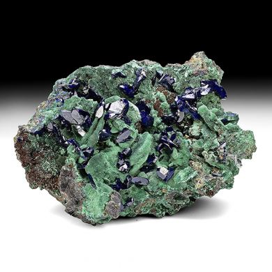 Azurite with Malachite