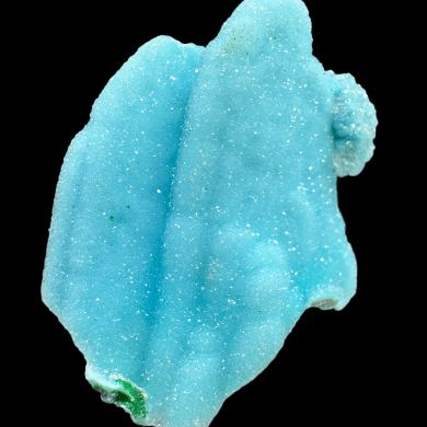 Chrysocolla pseudo. after gypsum, quartz, malachite