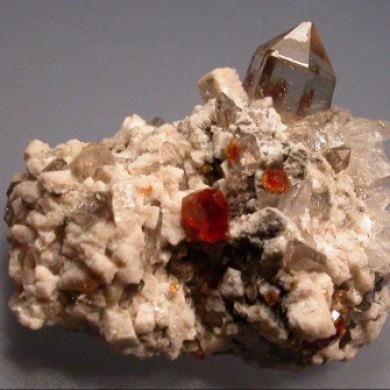 Spessartine with Quartz & Orthoclase