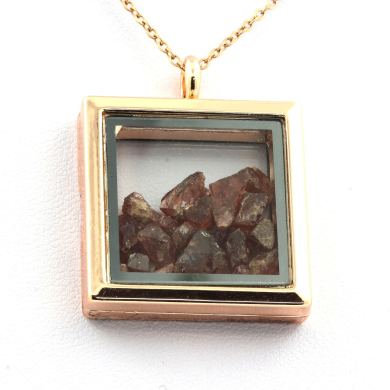 Raw Rhodolite Garnet necklace.