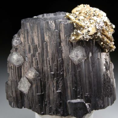 Siderite, Fluorite, Pyrite on Ferberite